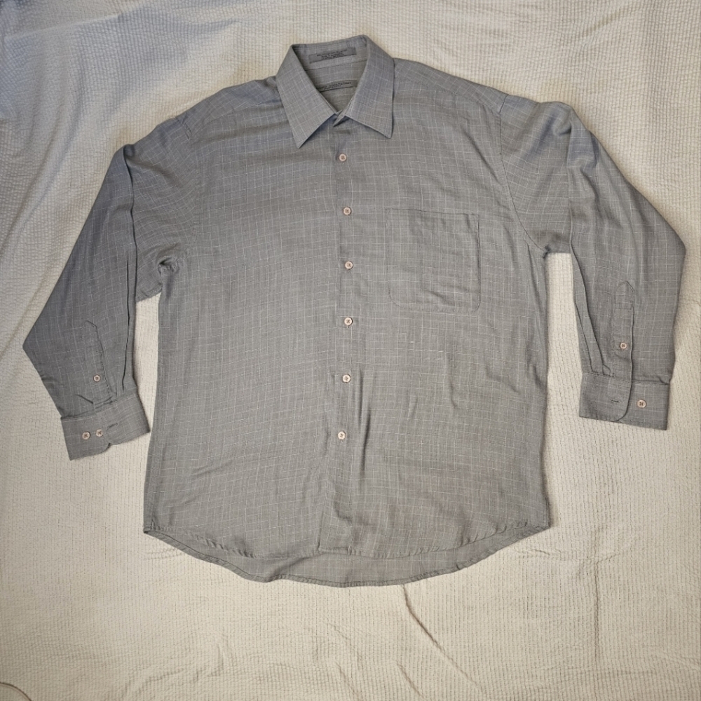 Men's Private Collection by Forsythe Long Sleeve Button Down Shirt grey  